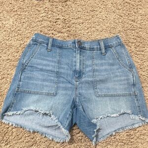 Aerie Light Blue Distressed Jean Shorts
